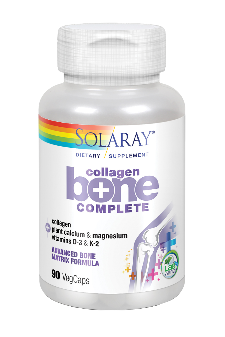 Comprar Collagen Bone Complete Fórmula avanzada en Farmacia Central Andorra de apoyo a la matriz ósea, aporta colágeno marino tipo I, III, complejo mineral de algas y Vitaminas K2, D3 y C.