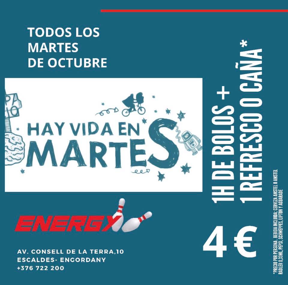 Energy Club Andorra Bowling a Escaldes ves a jugar a los bolos todos los martes de octubre por 4€ con la bebida incluida - Oferta Especial Octubre 2019