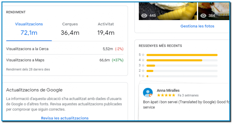 Com troben els clients la teva fitxa a GOOGLE QUE FAN ELS POTENCIALS CLIENTS AMB LA FITXA DE GOOGLE MAPS A UN RESTAURANT DE SABADELL O ESCALDES O ANDORRA LA VELLA