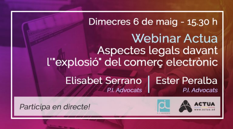 Webinar Actua - Aspectes legals davant l'"explosió" del comerç electrònic