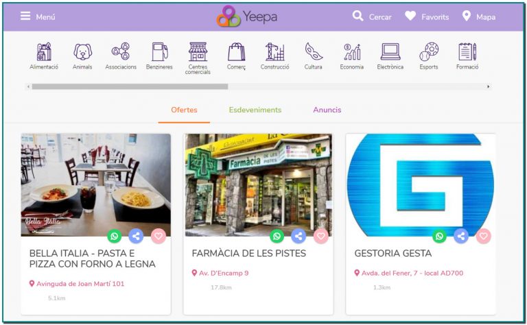 Yeepa és una web/app que neix a principis de l’any 2020 a Andorra i que posa en contacte a empreses d’Andorra amb els seus habitants i amb els turistes que arriben a Andorra any rere any. 