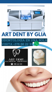 ART DENT by GLIA en ANDORRE. Nous sommes très fiers d’offrir à nos patients la possibilité d’obtenir des restaurations dentaires en céramique de qualité en une seule visite à la clinique. Cela est possible grâce à l’utilisation de la technologie CEREC.