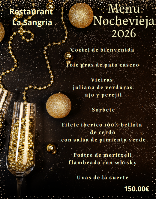 Dónde cenar la Nochevieja del 2025 en Andorra. Cena y fiesta de Nochevieja el 31 de diciembre en La Sangria Grill, Meritxell | Canillo, Andorra. On sopar per Cap d’Any 2025 a Andorra. Sopar i festa de Cap d’Any el 31 de desembre a La Sangria Grill, Meritxell | Canillo a Andorra. Où dîner pour le réveillon du Nouvel An 2025 en Andorre. Dîner de la Saint-Sylvestre 31 décembre et soirée de réveillon à La Sangria Grill, Meritxell | Canillo en Andorre. Dónde cenar la Nochevieja del 2025 en Andorra. Cena y fiesta de Nochevieja el 31 de diciembre en La Sangria Grill, Meritxell | Canillo, Andorra.
On sopar per Cap d’Any 2025 a Andorra. Sopar i festa de Cap d’Any el 31 de desembre a La Sangria Grill, Meritxell | Canillo a Andorra.
Où dîner pour le réveillon du Nouvel An 2025 en Andorre. Dîner de la Saint-Sylvestre 31 décembre et soirée de réveillon à La Sangria Grill, Meritxell | Canillo en Andorre.