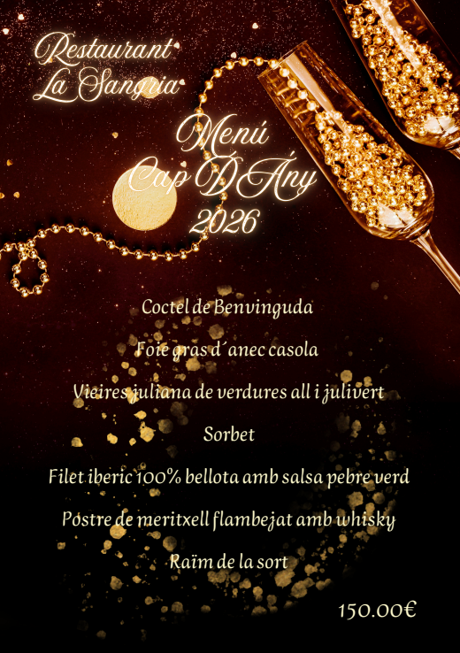 Dónde cenar la Nochevieja del 2025 en Andorra. Cena y fiesta de Nochevieja el 31 de diciembre en La Sangria Grill, Meritxell | Canillo, Andorra. On sopar per Cap d’Any 2025 a Andorra. Sopar i festa de Cap d’Any el 31 de desembre a La Sangria Grill, Meritxell | Canillo a Andorra. Où dîner pour le réveillon du Nouvel An 2025 en Andorre. Dîner de la Saint-Sylvestre 31 décembre et soirée de réveillon à La Sangria Grill, Meritxell | Canillo en Andorre. Dónde cenar la Nochevieja del 2025 en Andorra. Cena y fiesta de Nochevieja el 31 de diciembre en La Sangria Grill, Meritxell | Canillo, Andorra.
On sopar per Cap d’Any 2025 a Andorra. Sopar i festa de Cap d’Any el 31 de desembre a La Sangria Grill, Meritxell | Canillo a Andorra.
Où dîner pour le réveillon du Nouvel An 2025 en Andorre. Dîner de la Saint-Sylvestre 31 décembre et soirée de réveillon à La Sangria Grill, Meritxell | Canillo en Andorre.