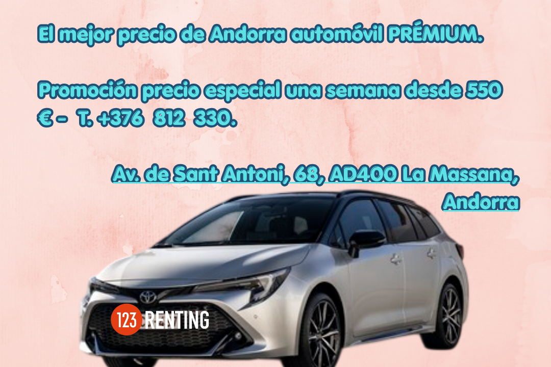 TOYOTA COROLLA TOURING SPORT PRÉMIUM OFERTA ESPECIAL SEMANA SANTA Alquila un Toyota Corolla Touring Sport Prémium por solo 550 € toda la semana.