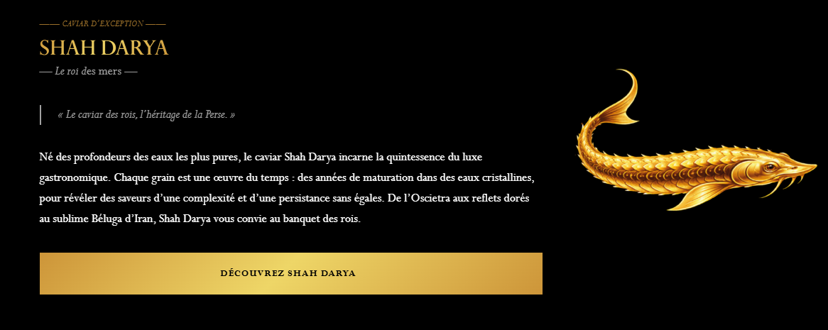 Shah Prestige en Andorre. Des produits gastronomiques d’exception, issus des plus nobles origines et rigoureusement sélectionnés selon les plus hauts standards de qualité. Caviars, safrans, chocolats et pistaches composent une sélection rare, destinée à ceux qui exigent l’excellence sans compromis. https://www.shahprestige.com/ Vos moments d’exception Inspirations gastronomiques, sélections d’exception et instants de dégustation autour du caviar, du safran, du chocolat et des pistaches, à découvrir au fil de nos publications.