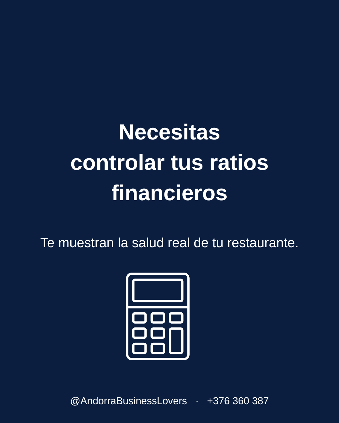 📣 POST D’INSTAGRAM — CONSEJOS FINANCIEROS PARA RESTAURANTES (ANDORRA & CATALUNYA)

La pregunta que molts restaurants no es fan… però caldria: El teu restaurant és realment rendible? Amb el teu flux de caixa actual, és sostenible a llarg termini? Estàs gastant massa en alguna partida? Quant tardaràs a recuperar la inversió inicial?

Aquestes preguntes no són opcionals. Són la base per saber si el teu negoci és financerament sa. I per respondre-les, necessites controlar les teves ràtios financeres.

📊 la ràtio són el termòmetre del teu restaurant

Les ràtios financeres són mètriques que indiquen:

Costos d’aliments i begudes
Costos laborals
Vendes per taula
Vendes per empleat
Ocupació del local
Rotació d’inventari
Marge de vendes
Productivitat horària
Residu

Si no controles això… no controles el teu negoci.

🔥 Per què són tan importants?

Perquè et permeten:

Detectar fugues de diners
Identificar oportunitats de millora
Ajustar preus amb criteri
Optimitzar personal
Reduir costos
Augmentar la rendibilitat

Un restaurant no es gestiona “a ull”. Es gestiona amb dades.

💡 Exemples que canvien un negoci
Si el cost d’aliments supera el 35 %, tens un problema.
Si el cost laboral passa del 40 %, en tens un altre de problema.
Si la rotació d’inventari és baixa, estàs perdent diners en caducitats.
Si el marge de vendes cau… el teu restaurant està en risc.
📈 Vols saber si el teu restaurant és rendible?

Comença per aquí:

Controla les teves ràtios
Revisa els teus costos
Ajusta preus amb criteri
Optimitza el personal
Redueix el residu
Analitza la productivitat

La rendibilitat no és màgia. És gestió intel·ligent.

📞 Necessites ajuda per fer-ho bé?

Truca’ns: +376360387 T’ajudem a entendre les teves dades i a convertir-les en beneficis reals.

@AndorraBusinessLovers

Si vols, et preparo un carrusel complet amb aquests continguts, llest per publicar a Instagram o LinkedIn.